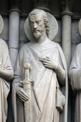 Obraz premium Saint James the Great, Notre Dame Cathedral, Paris, Last Judgment Portal