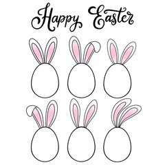 Vector EPS10 lettering illustration for happy easter