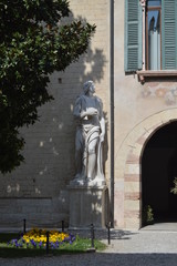 Fototapeta na wymiar Beautiful Sculpture In The Diocesan Palace Of Verona In Verona. Travel, holidays, architecture. March 30, 2015. Verona, Veneto region, Italy.