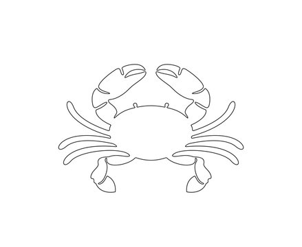 Crab circuit. Isolated crab on white background