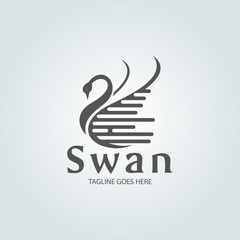 Swan logo design template. Vector illustration
