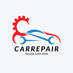 Car repair logo design template. Vector illustration