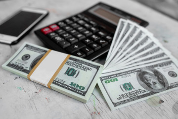 Fototapeta premium pack of 100 dollar notes