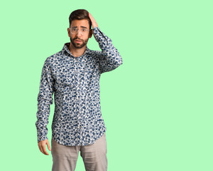 Young cool man worried and overwhelmed