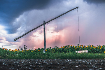 before the sunset there is a storm