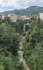 Fototapeta na wymiar Italia Marche Ascoli Piceno castello Malatesta visto da dietro