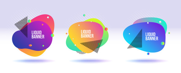 Liquid banner collection. Abstract fluid and liquid banner for replace text.
