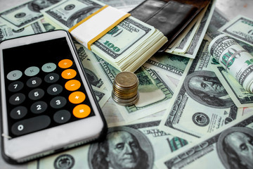 Fototapeta premium Hundreds of notes on the table