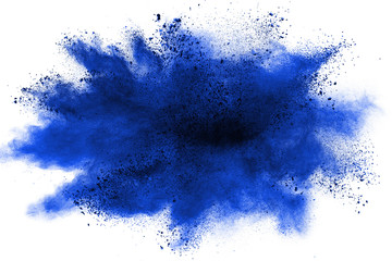 Abstract powder splatted background. Colorful powder explosion on white background. Colored cloud....