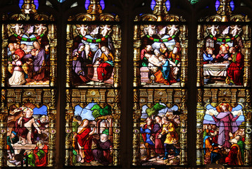 Passion and Resurrection of Christ, stained glass, Church of St. Gervais and St. Protais, Paris