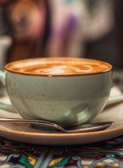 Coffee Latte cup in cafe