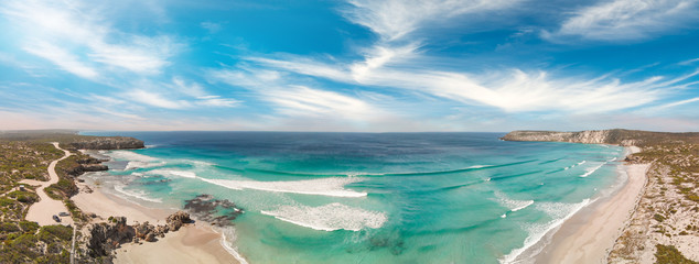 Fototapeta na wymiar Aerial view of beautiful Pennington Bay in Kangaroo Island, South Australia.
