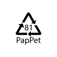 81 mark- Paper (cardboard). Recycling codes Composite materials sign