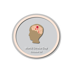 World Stroke Day - October 29. Brain. Baner. Infographics. Vector illustration on isolated background