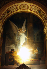 Angel appears to Joseph and warns Joseph to take Jesus and his mother into Egypt , Church of the...