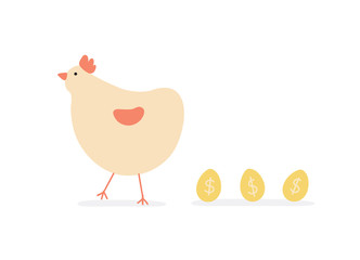 Chicken Golden Egg Business Income Success Concept