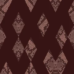 Gordijnen Snakeskin Reptile Geometric Seamless Pattern. Vector Background © kronalux