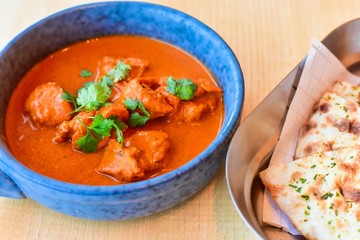 Classic Indian Butter Chicken with Naan Bread