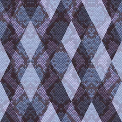 Zelfklevend Fotobehang Snakeskin Reptile Geometric Seamless Pattern. Vector Background © kronalux