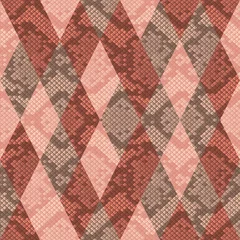 Poster Snakeskin Reptile Geometric Seamless Pattern. Vector Background © kronalux