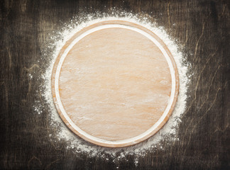 wheat flour and cutting board