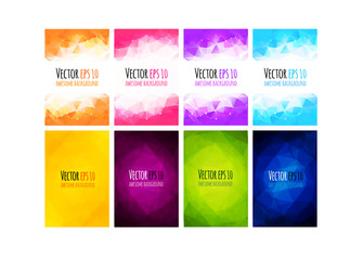 Set of vector colorful business background. Abstract geometric corporate design.
