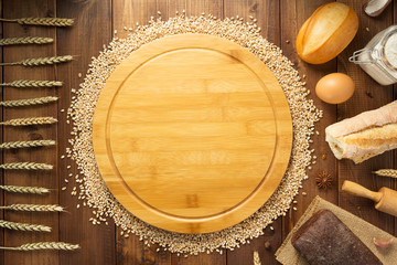 wheat grains and bakery ingredients