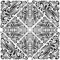 Abstract Pattern in Oriental Style. Elegant pattern of flowing lines. The unusual idea of packaging, tiles, wallpaper, textiles. Handmade.