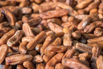 Dried bananas for abstract background.