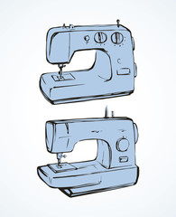 Sewing machine. Vector drawing