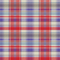 Red plaid tartan fabric texture seamless pattern
