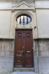 European church doorway wood stone