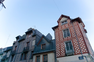 Downtown Rennes wood buildings France
