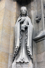 Saint Clotilde statue, Saint Germain l'Auxerrois church, Paris