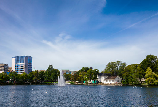 Breiavatnet lake Central Stavanger Rogaland Norway Scandinavia