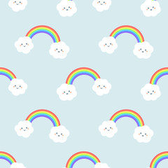 Rainbow and clouds pattern
