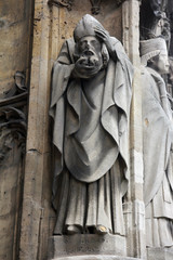 Saint Denis statue, Saint Germain l'Auxerrois church, Paris