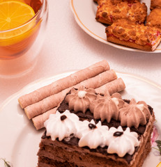 tasty cake on a saucer