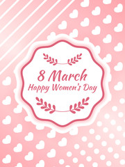 Greeting card March 8 . International women day. Vector illustration.