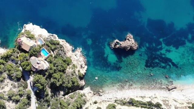 Aerial view of the mediterranean sea in from Valencia Spain.
