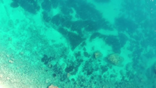Aerial view of the mediterranean sea in from Valencia Spain.