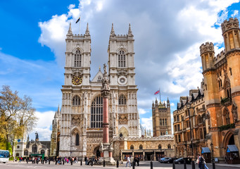 Westminster Abbey, London, UK - obrazy, fototapety, plakaty