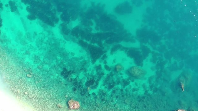 Aerial view of the mediterranean sea in from Valencia Spain.