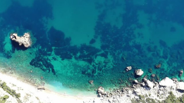 Aerial view of the mediterranean sea in from Valencia Spain.