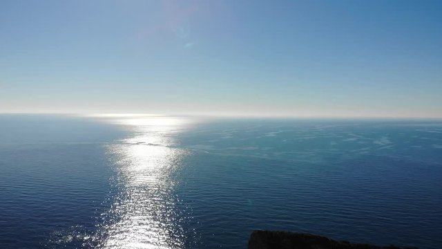Aerial view of the mediterranean sea in from Valencia Spain.