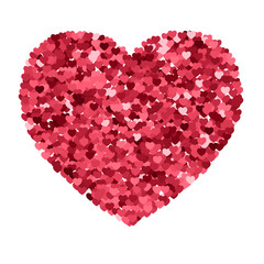 Obraz na płótnie Canvas Happy valentines day design template. Pink hearts glittering background