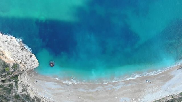 Aerial view of the mediterranean sea in from Valencia Spain.