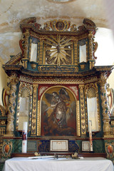 Fototapeta na wymiar Altar of the Saint Michael in the Church of Saint Saint Michael in Vugrovec, Croatia
