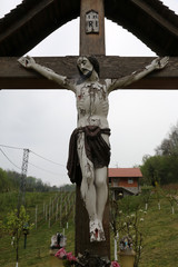 Roadside Crucifix in Zagorje region, Croatia