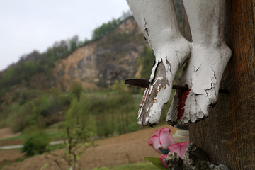 Roadside Crucifix in Zagorje region, Croatia